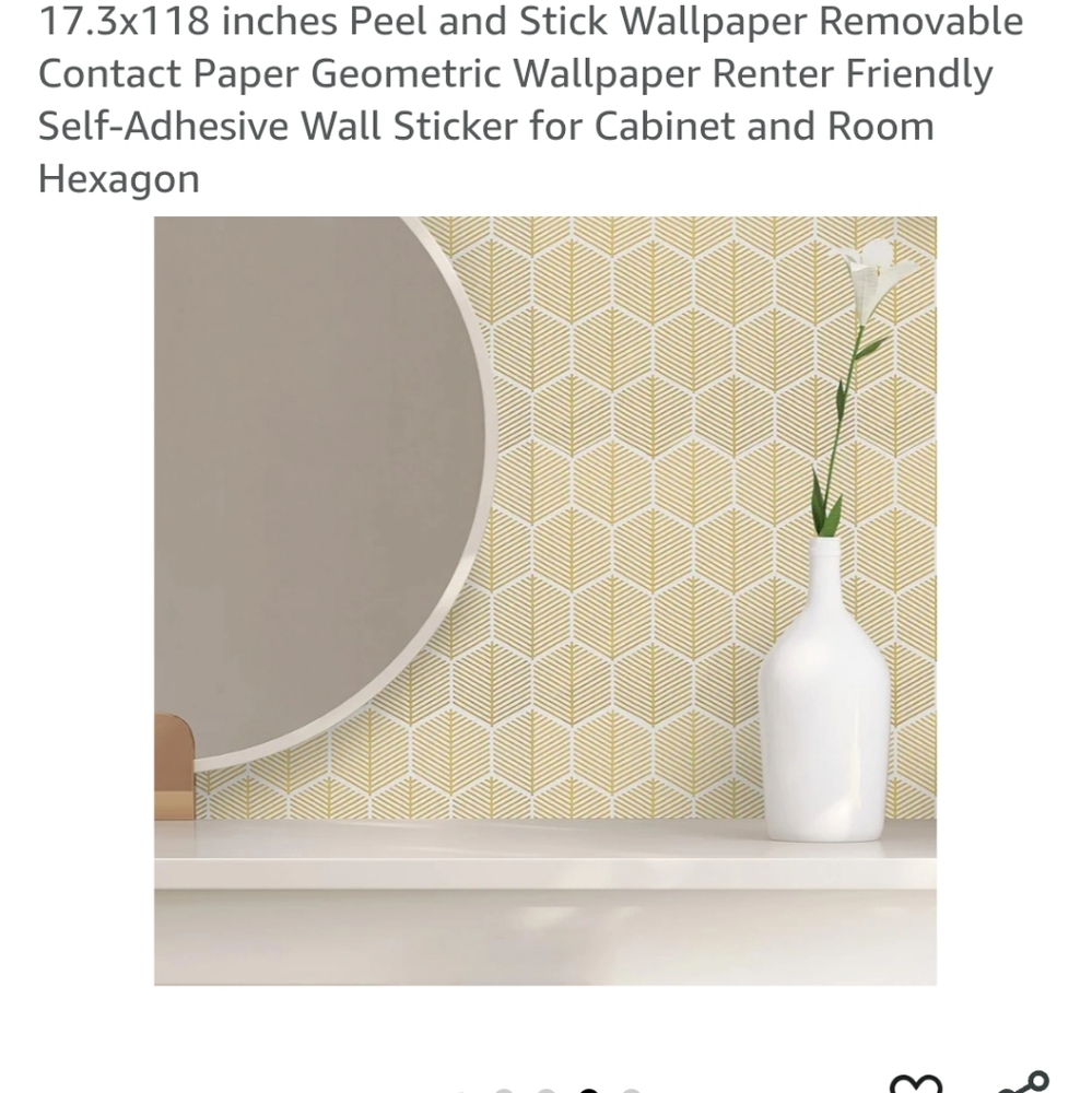Geometric Hexagon Peel and Stick Wallpaper - Gold New 17.3×118inch